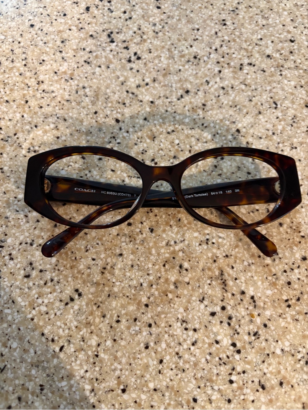 Coach Women's Tortoiseshell Optical Glasses - Dark Tortoise( Missing Lenses)